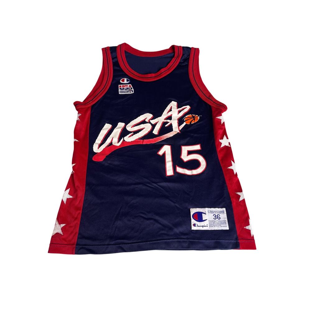 Vintage Champion USA Basketball #15 Jersey Size 36